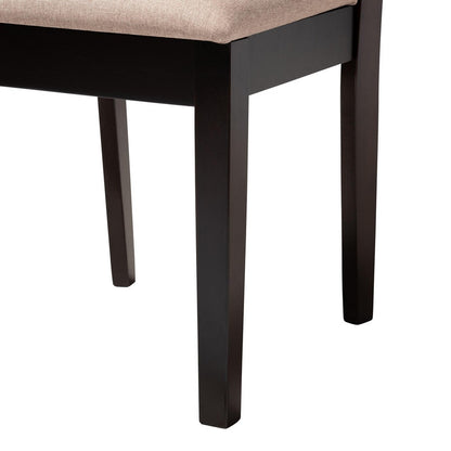 Baxton Studio - Gustavo Dining Set in Sand/Dark Brown - RH317C-Sand/Dark Brown-6PC Dining Set view 7