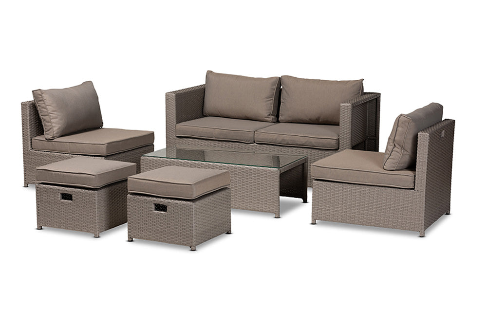 Baxton Studio - Haina Patio Set - MLM-210592-Light Grey view 1