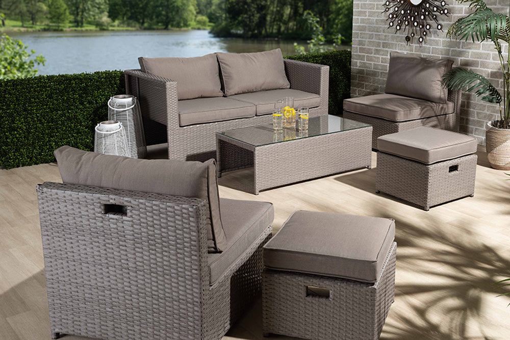 Baxton Studio - Haina Patio Set - MLM-210592-Light Grey view 5