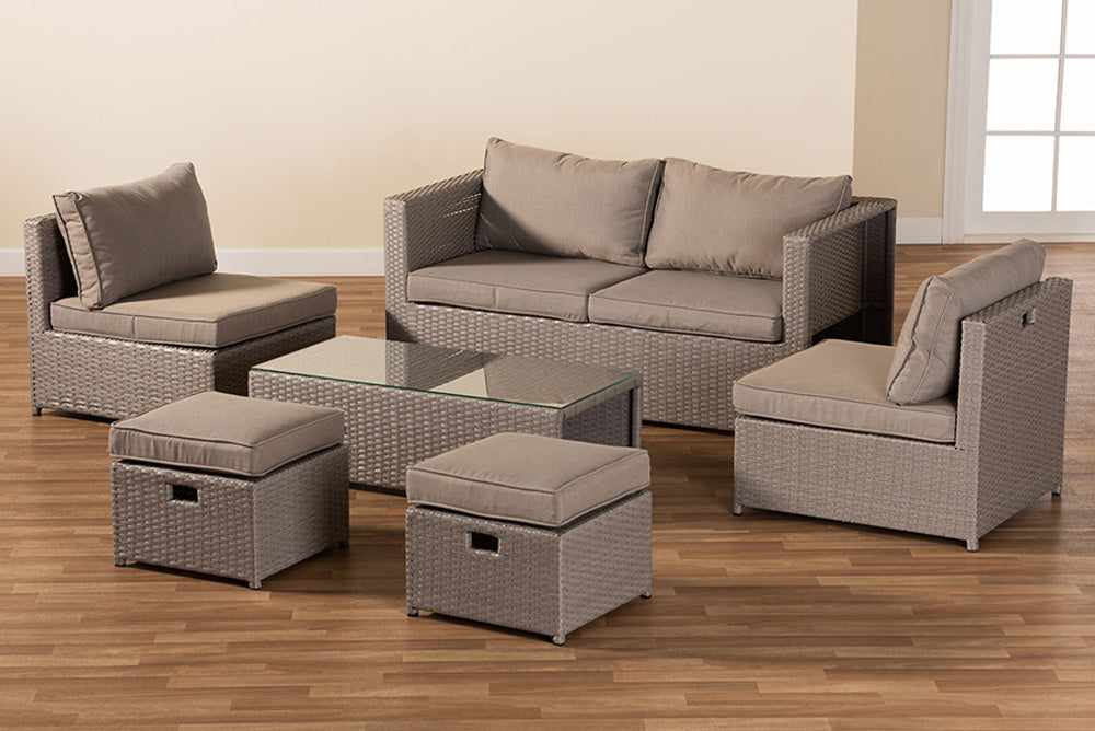 Baxton Studio - Haina Patio Set - MLM-210592-Light Grey view 7
