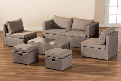 Baxton Studio - Haina Patio Set - MLM-210592-Light Grey view 7