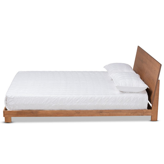 Baxton Studio - Haines Full Size Bed in Walnut Brown - MG-0050-Ash Walnut-Full view 2