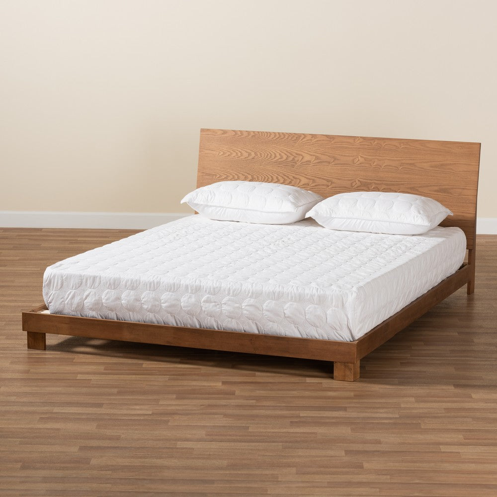 Baxton Studio - Haines Full Size Bed in Walnut Brown - MG-0050-Ash Walnut-Full view 7