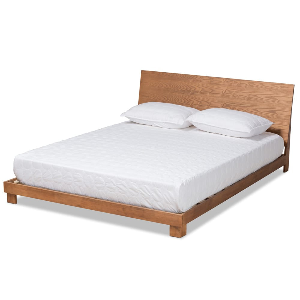 Baxton Studio - Haines King Size Bed in Walnut Brown - MG-0050-Ash Walnut-King view 1