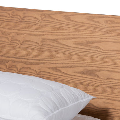 Baxton Studio - Haines Queen Size Bed in Walnut Brown - MG-0050-Ash Walnut-Queen view 4