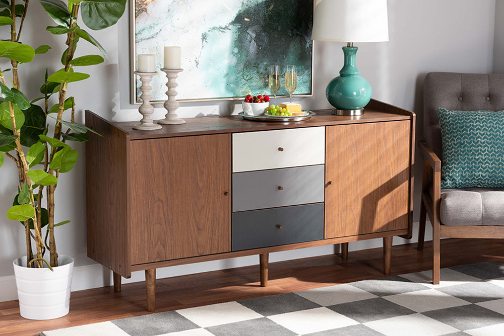 Baxton Studio - Halden Sideboard - FP-11022-Grey/Walnut-Sideboard view 5
