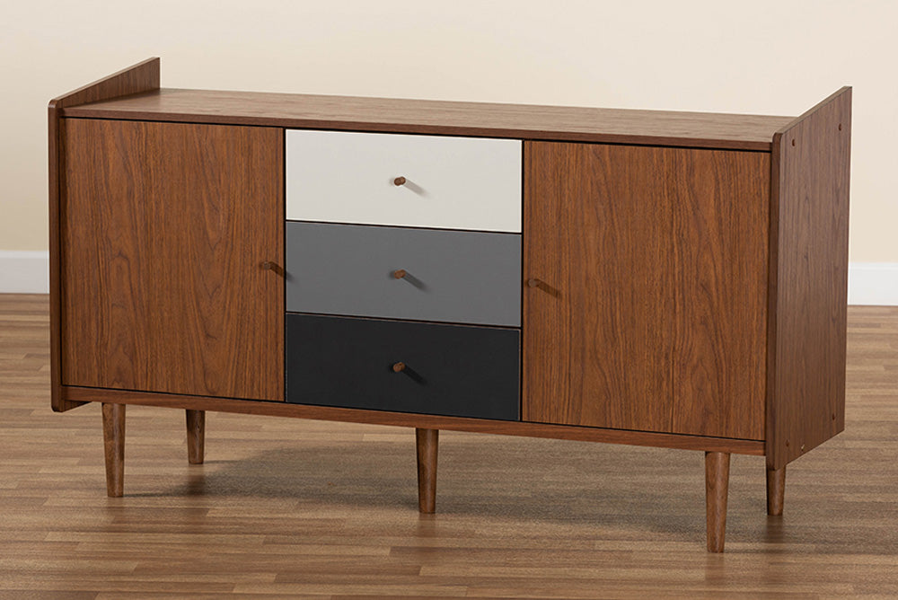 Baxton Studio - Halden Sideboard - FP-11022-Grey/Walnut-Sideboard view 8