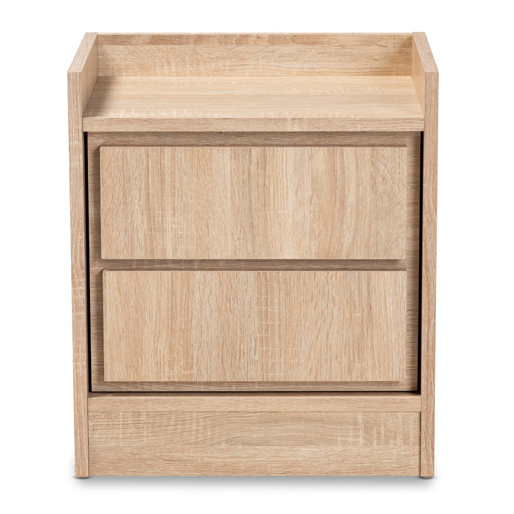 Baxton Studio - Hale Nightstand in Oak brown - ET8003-Oak-NS view 3