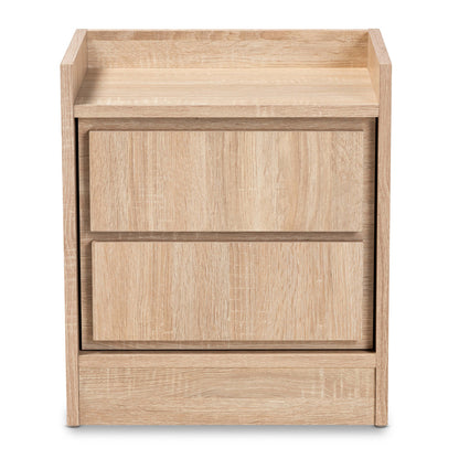 Baxton Studio - Hale Nightstand in Oak brown - ET8003-Oak-NS view 3