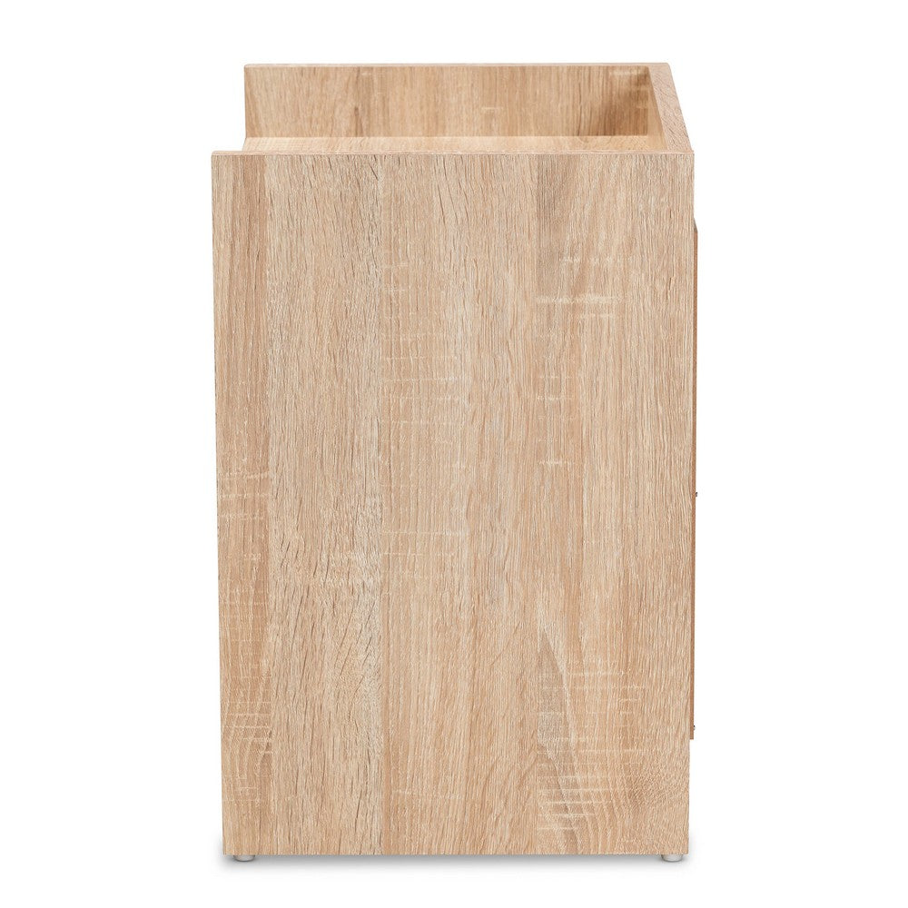 Baxton Studio - Hale Nightstand in Oak brown - ET8003-Oak-NS view 4