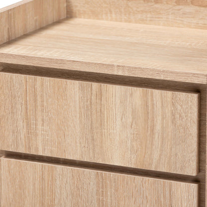 Baxton Studio - Hale Nightstand in Oak brown - ET8003-Oak-NS view 5