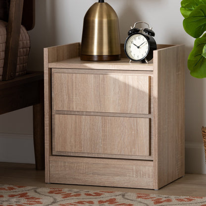 Baxton Studio - Hale Nightstand in Oak brown - ET8003-Oak-NS view 6