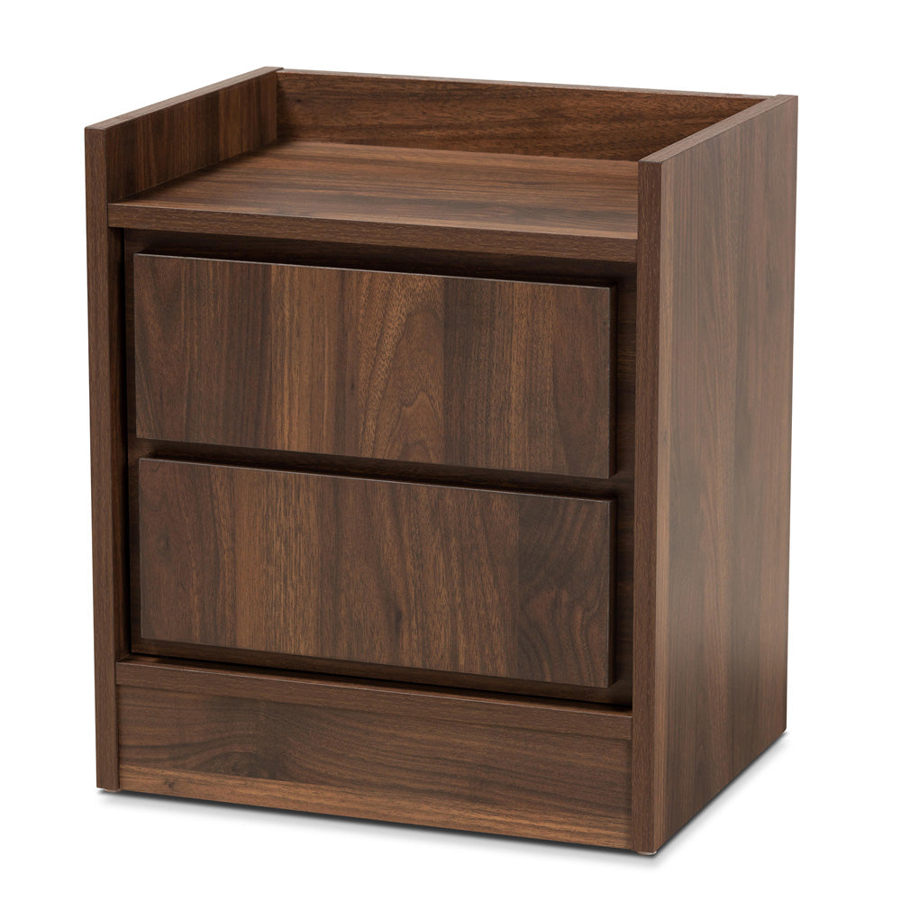 Baxton Studio - Hale Nightstand in Walnut brown - ET8003-Walnut-NS view 1