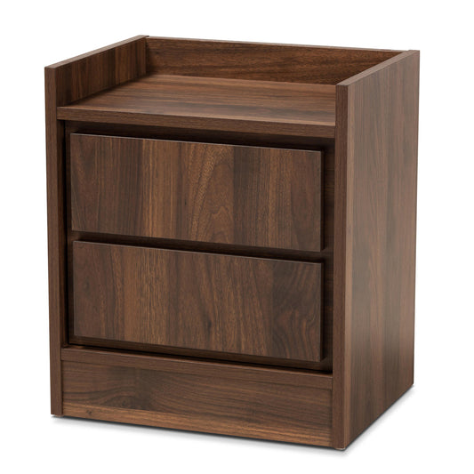 Baxton Studio - Hale Nightstand in Walnut brown - ET8003-Walnut-NS view 1