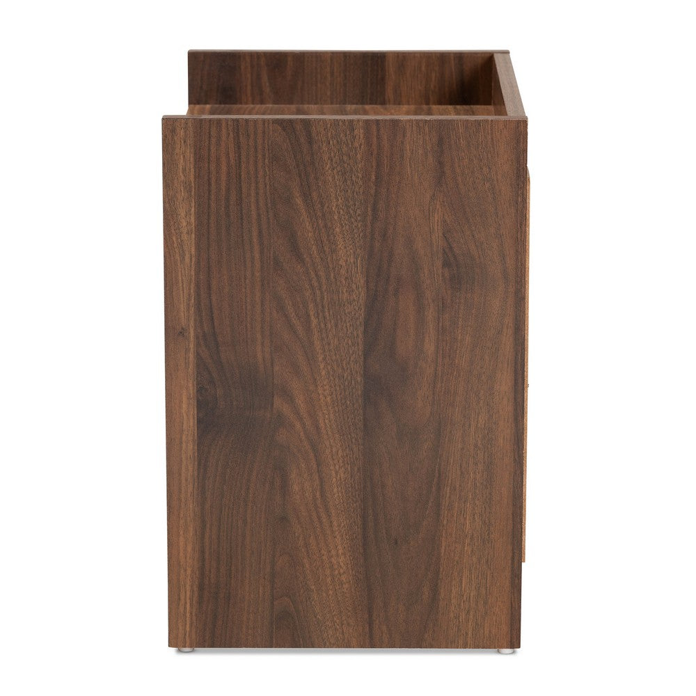 Baxton Studio - Hale Nightstand in Walnut brown - ET8003-Walnut-NS view 4