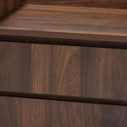 Baxton Studio - Hale Nightstand in Walnut brown - ET8003-Walnut-NS view 5