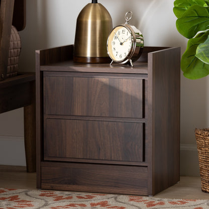 Baxton Studio - Hale Nightstand in Walnut brown - ET8003-Walnut-NS view 6