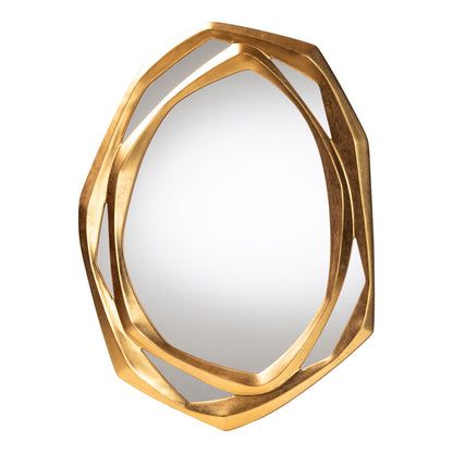 Baxton Studio - Halen Mirror in Antique Goldleaf - RXW-10954-Wall Mirror view 1