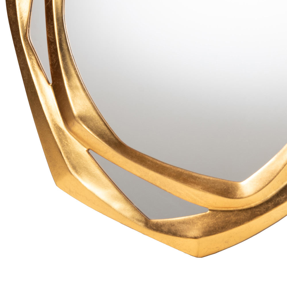 Baxton Studio - Halen Mirror in Antique Goldleaf - RXW-10954-Wall Mirror view 2
