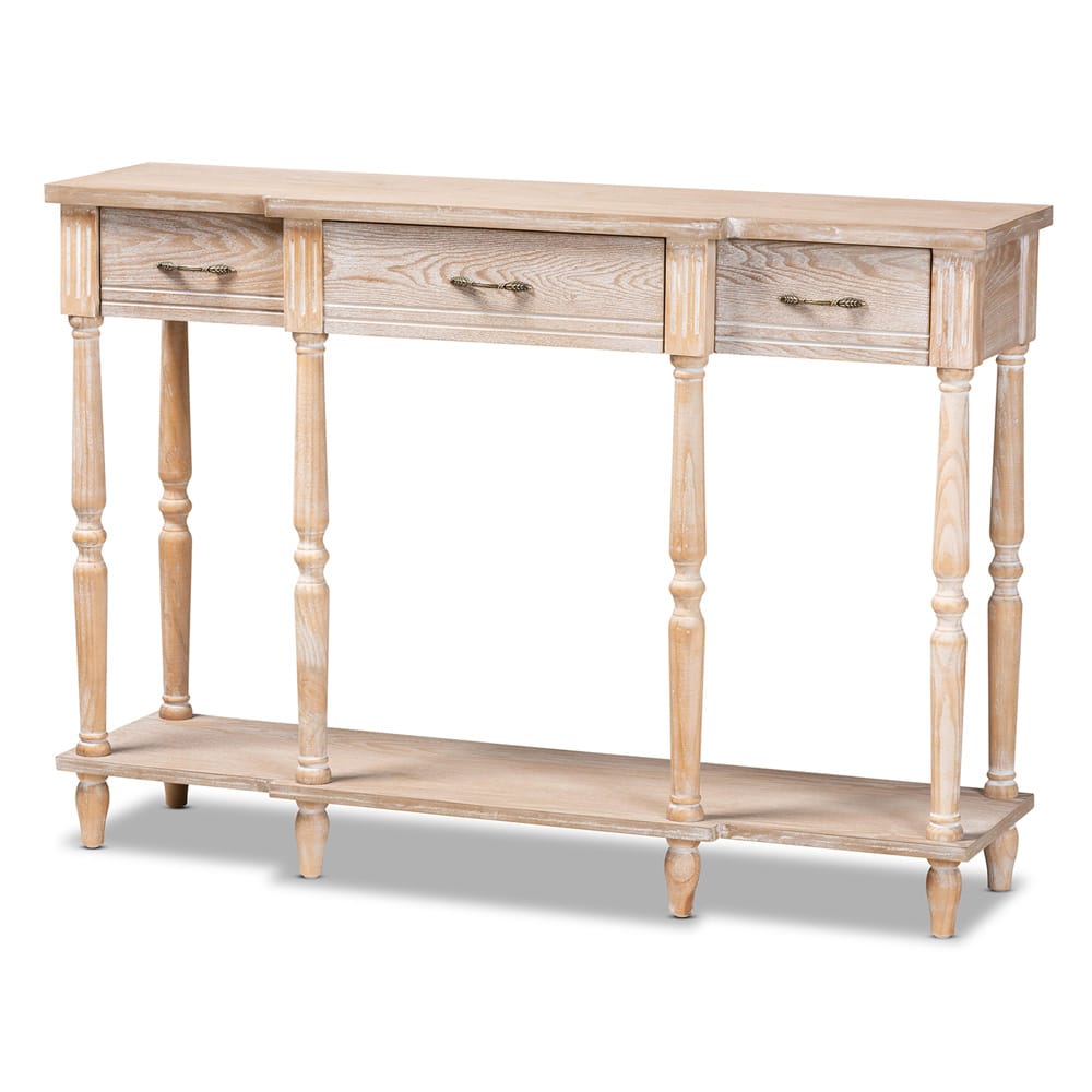 Baxton Studio - Hallan Console Table in Oak Brown - JY20A075-Natural-Console view 1