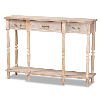 Baxton Studio - Hallan Console Table in Oak Brown - JY20A075-Natural-Console view 1