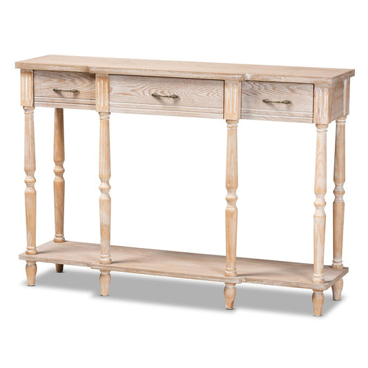 Baxton Studio - Hallan Console Table in Oak Brown - JY20A075-Natural-Console view 1