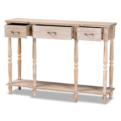 Baxton Studio - Hallan Console Table in Oak Brown - JY20A075-Natural-Console view 2