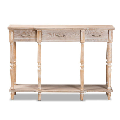 Baxton Studio - Hallan Console Table in Oak Brown - JY20A075-Natural-Console view 3