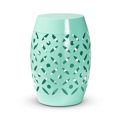 Baxton Studio - Hallie Outdoor Side Table in Aqua - H01-101371B Aqua Metal Side Table view 1