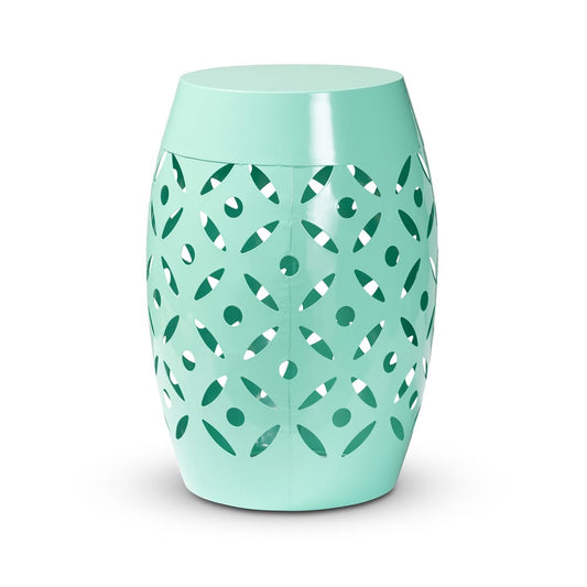 Baxton Studio - Hallie Outdoor Side Table in Aqua - H01-101371B Aqua Metal Side Table view 1