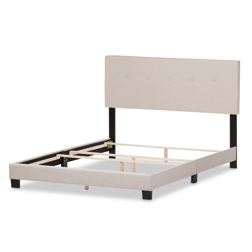Baxton Studio - Hampton Queen Size Bed in Light Beige - CF8747-H-Light Beige-Queen view 3