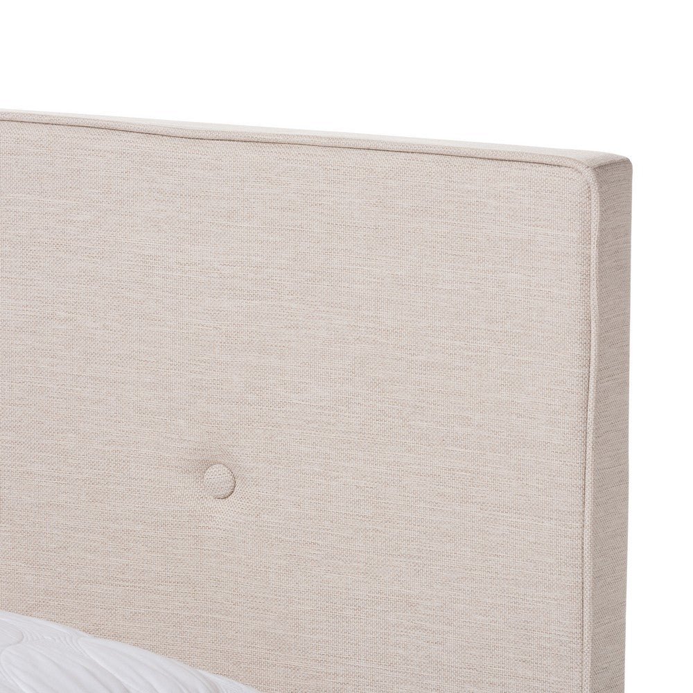 Baxton Studio - Hampton Queen Size Bed in Light Beige - CF8747-H-Light Beige-Queen view 4