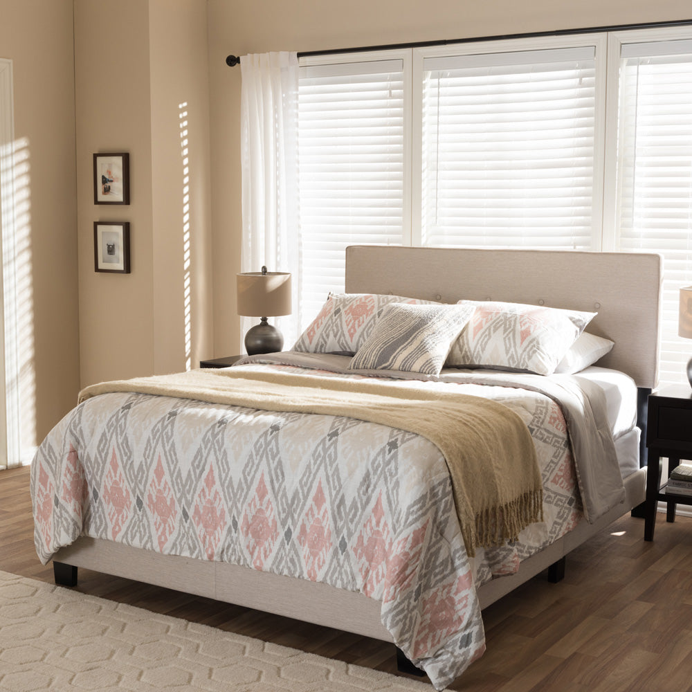 Baxton Studio - Hampton Queen Size Bed in Light Beige - CF8747-H-Light Beige-Queen view 6