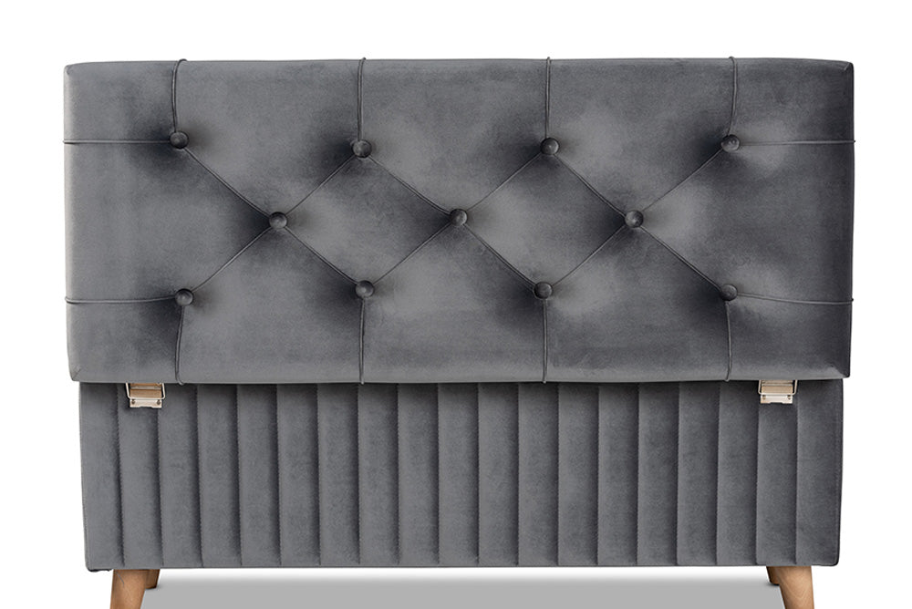 Baxton Studio - Hanley Storage Ottoman - HY2A19B046S-Grey Velvet-Otto view 7