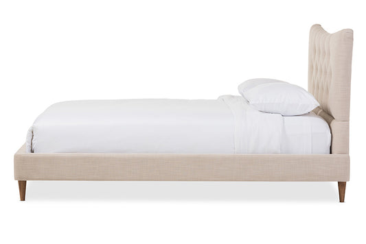 Baxton Studio - Hannah Queen Size Bed - BBT6570-Beige-Queen view 2