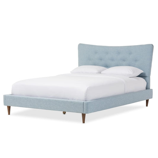 Baxton Studio - Hannah Queen Size Bed in Light Blue - BBT6570-Light Blue-Queen view 1