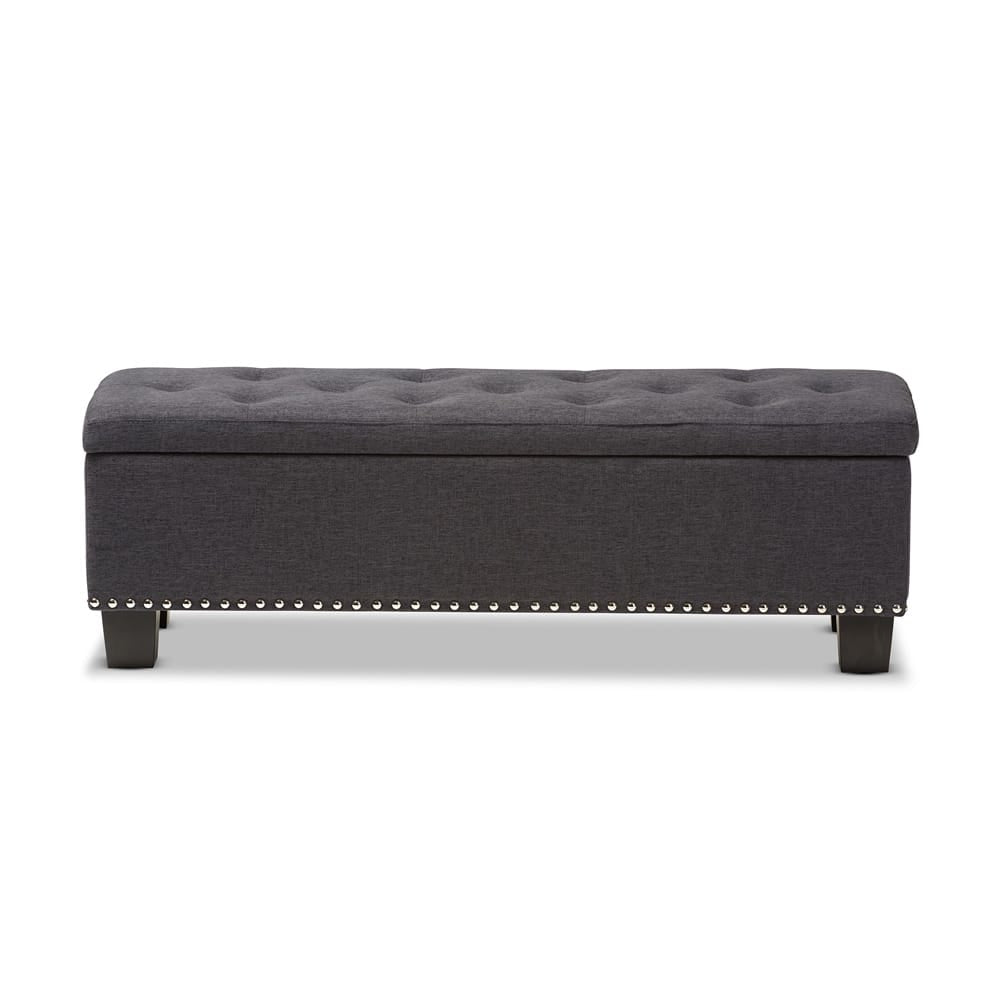 Baxton Studio - Hannah Storage Bench in Dark Grey - BBT3136-OTTO-Dark Grey-H1217-20 view 1