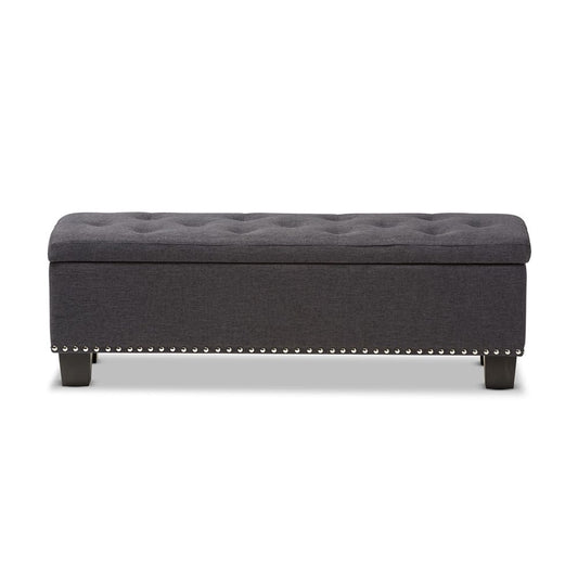 Baxton Studio - Hannah Storage Bench in Dark Grey - BBT3136-OTTO-Dark Grey-H1217-20 view 1