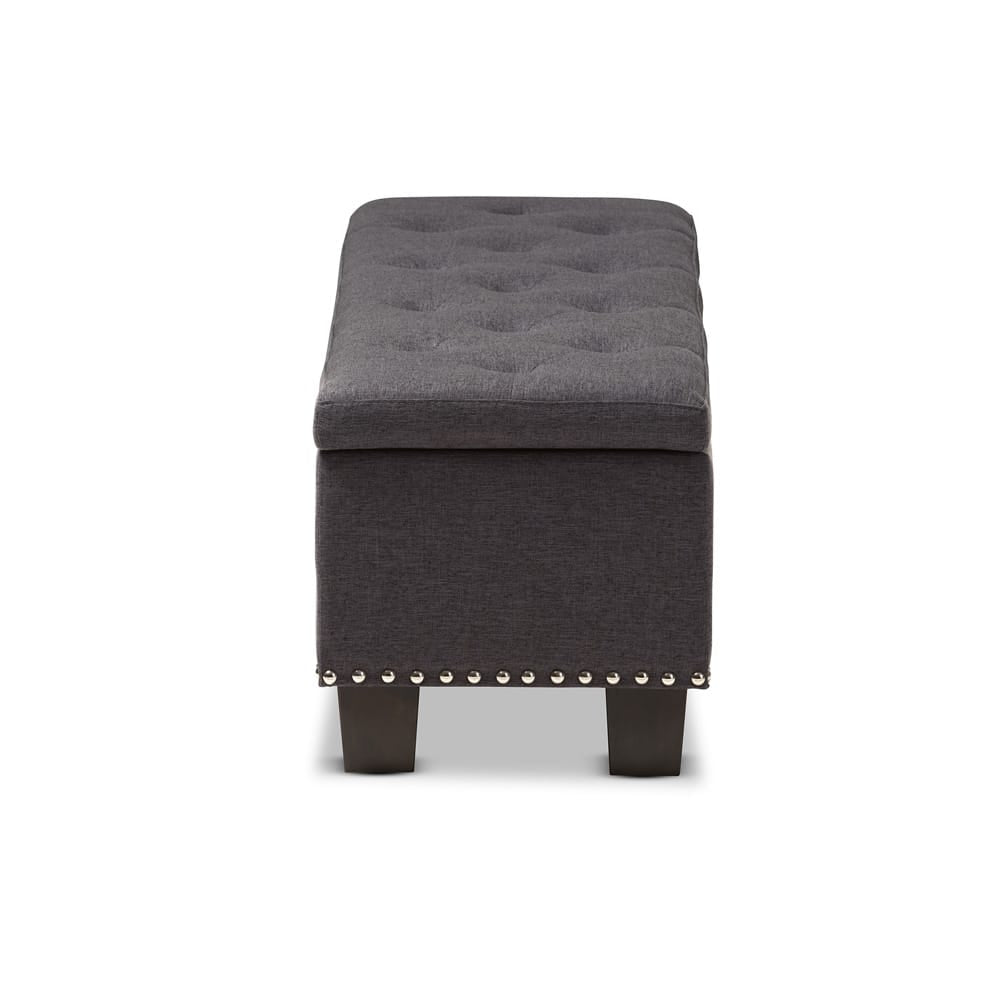 Baxton Studio - Hannah Storage Bench in Dark Grey - BBT3136-OTTO-Dark Grey-H1217-20 view 2
