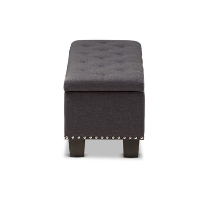 Baxton Studio - Hannah Storage Bench in Dark Grey - BBT3136-OTTO-Dark Grey-H1217-20 view 2