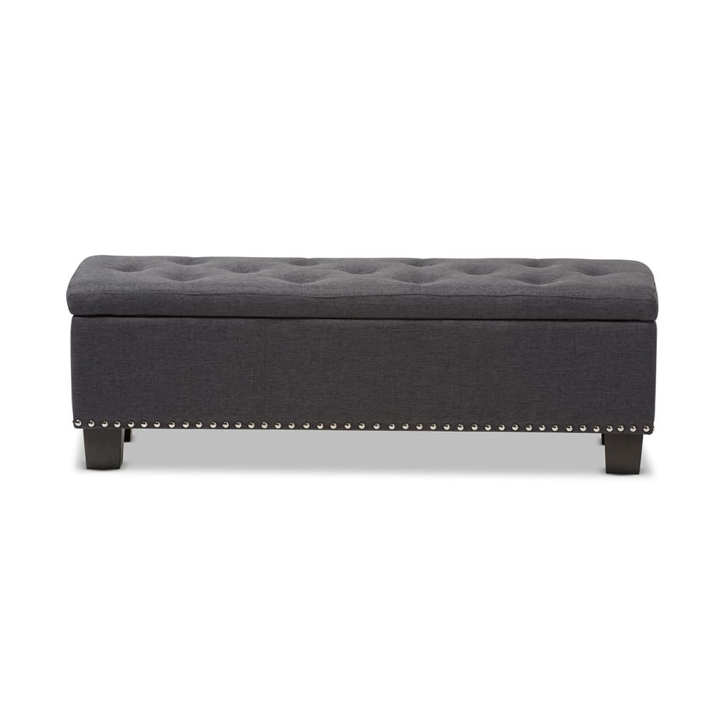 Baxton Studio - Hannah Storage Bench in Dark Grey - BBT3136-OTTO-Dark Grey-H1217-20 view 3