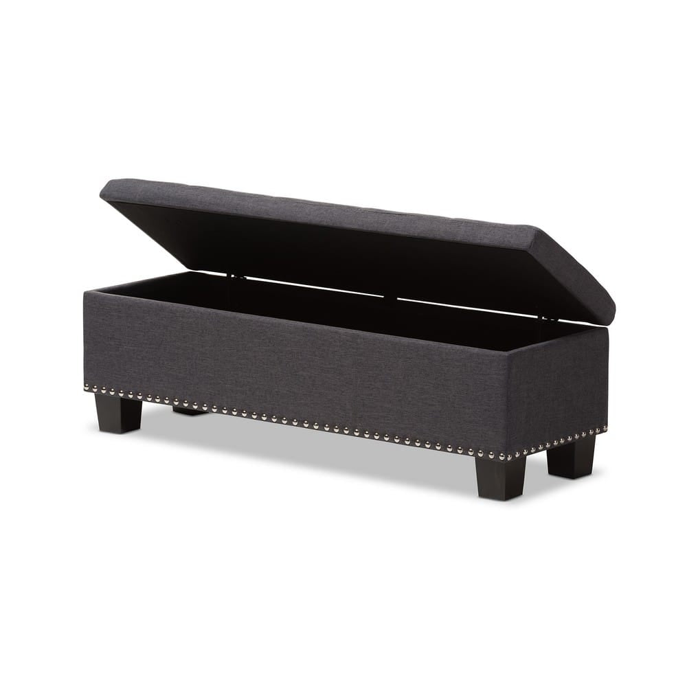 Baxton Studio - Hannah Storage Bench in Dark Grey - BBT3136-OTTO-Dark Grey-H1217-20 view 4