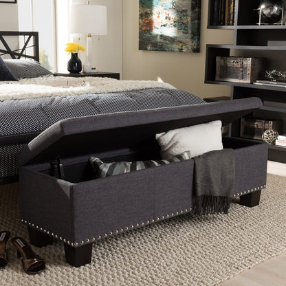 Baxton Studio - Hannah Storage Bench in Dark Grey - BBT3136-OTTO-Dark Grey-H1217-20 view 7