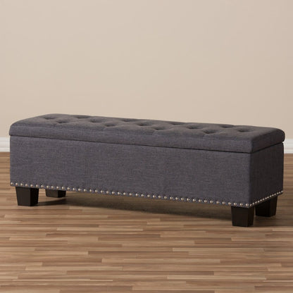 Baxton Studio - Hannah Storage Bench in Dark Grey - BBT3136-OTTO-Dark Grey-H1217-20 view 8