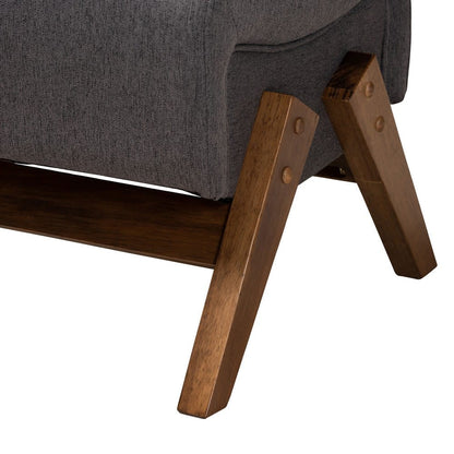 Baxton Studio - Hanson Ottoman in Dark Grey/Walnut Brown - RAC527-Dark Grey-Otto view 4