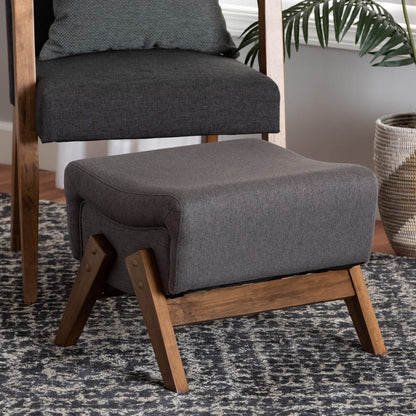Baxton Studio - Hanson Ottoman in Dark Grey/Walnut Brown - RAC527-Dark Grey-Otto view 6