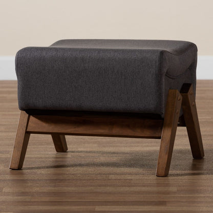 Baxton Studio - Hanson Ottoman in Dark Grey/Walnut Brown - RAC527-Dark Grey-Otto view 7