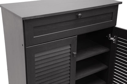 Baxton Studio - Harding Shoe Cabinet in Dark Brown - FP-03LV-Espresso view 4