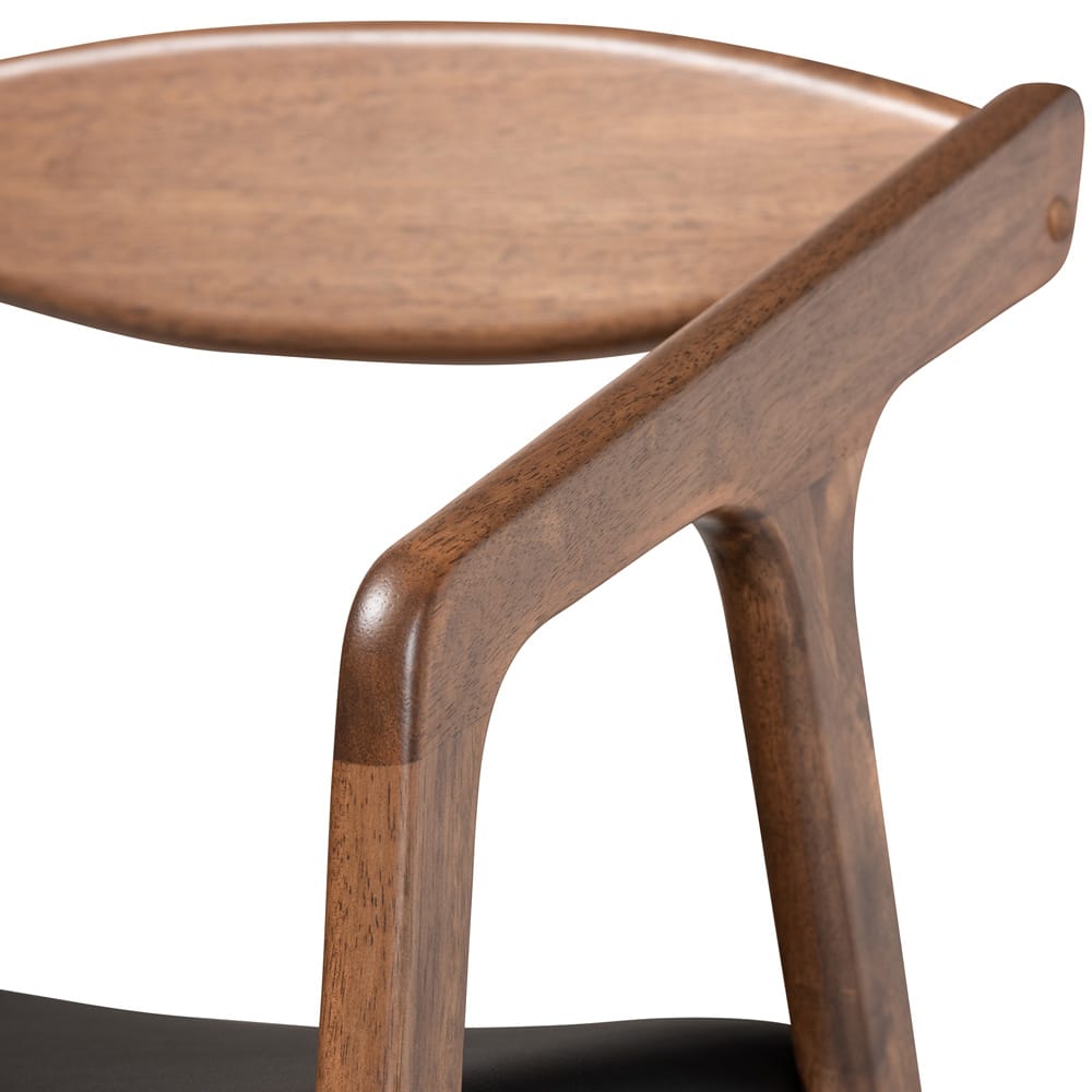Baxton Studio - Harland Dining Set in Black/Walnut Brown - RDC809B-AC-Black/Walnut-7PC Dining Set view 5