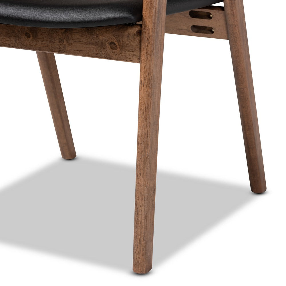 Baxton Studio - Harland Set of 2 Dining Chairs in Black/Walnut Brown - RDC809B-AC-Black/Walnut-DC view 6